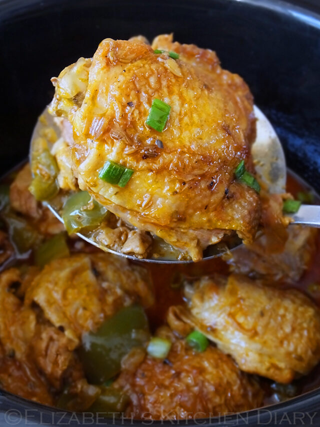 Easy Slow Cooker Cuban Chicken - Elizabeth's Kitchen Diary