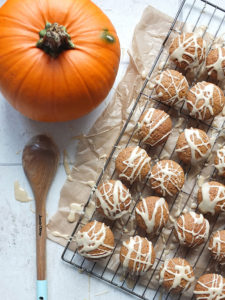 Mini Pumpkin Spice Muffins with a Maple Syrup Drizzle