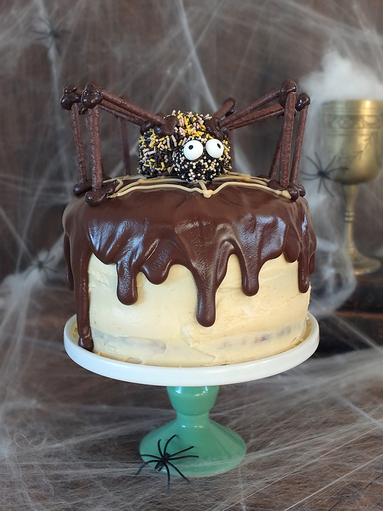 Creepy (yet delicious) coffin cakes: chocolate cake, peanut butter mousse  and vanilla buttercream