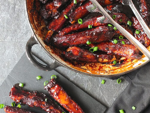 Slow Cooker Pork Ribs - Peking-Style - Elizabeth's Kitchen Diary