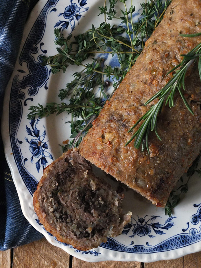 Rolled Haggis Stuffed Lamb Meatloaf Recipe - Elizabeth's Kitchen Diary