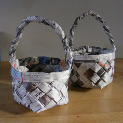 How To Make Recycled Newspaper Easter Baskets - Elizabeth's Kitchen Diary