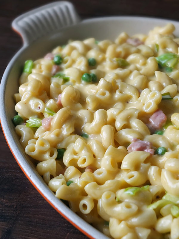 Macaroni & Cheese with Bacon, Leeks and Peas | Elizabeth's Kitchen Diary